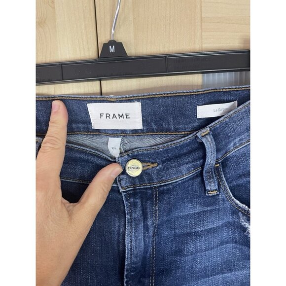 Frame Le Garcon Womens Jeans 29 High Waist Straight Distressed Denim Casual - Picture 3 of 6